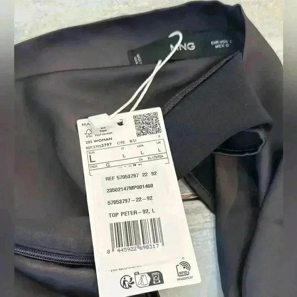 MNG MANGO NWT Flowy Wrap Blouse Open Back | Button Back Of Neck | Size Large - Picture 8 of 13